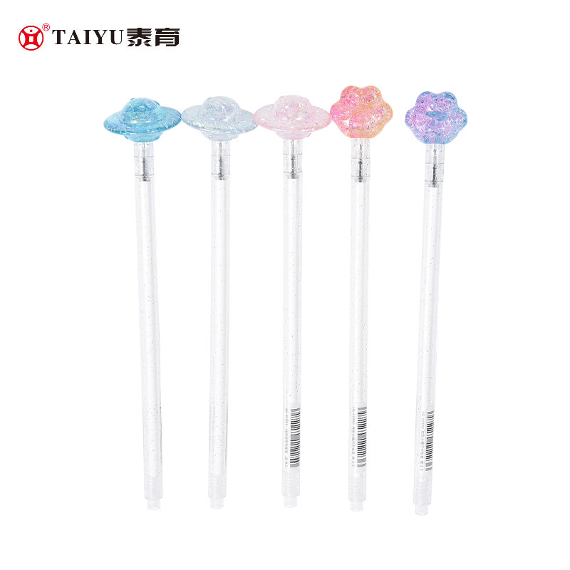 Pelajar Guna Roll Ball Pen Dengan Penutup Pen Gaya Kartun Comel