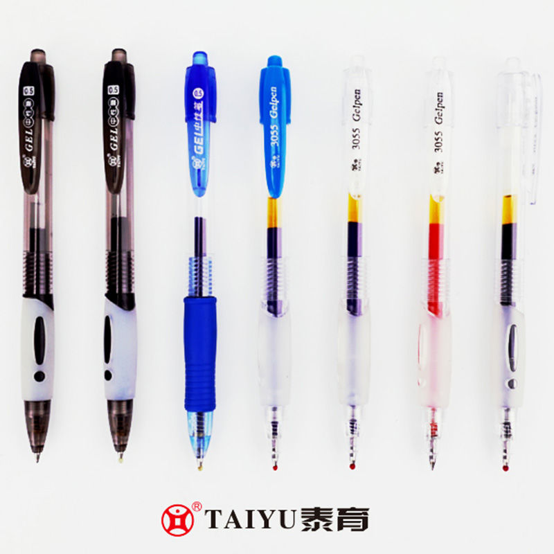 Pen Gel Penekan Kegunaan Pejabat Gaya Mudah Costomized Color Gel Pen 3055